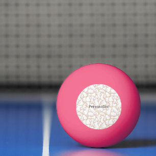 Balle De Ping Pong Perles Roses Chaîne en Or