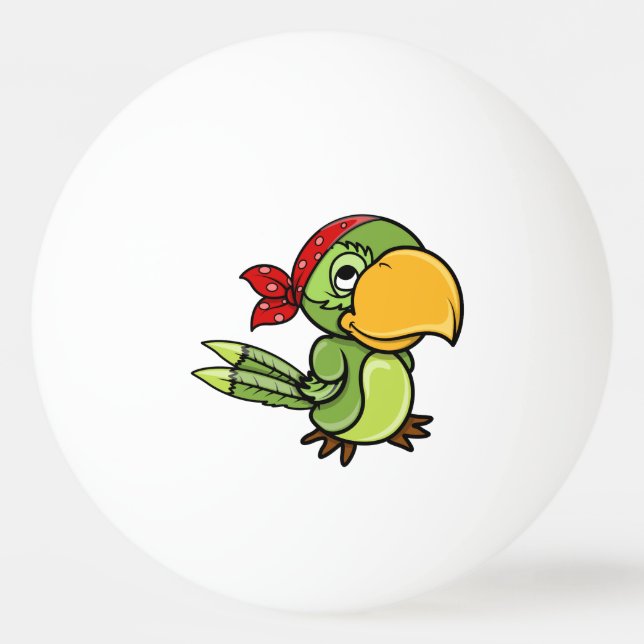 Balle De Ping Pong Perroquet vert de pirate de bande dessinée (Dos)