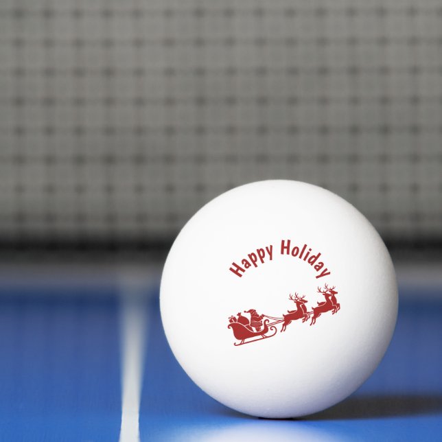Balle De Ping Pong Personalized Holidays Santa Sleigh Ride Scene (Filet)