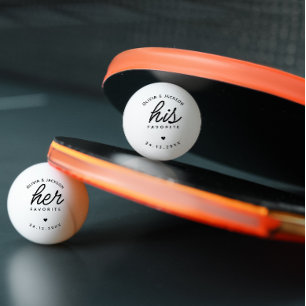 Balle De Ping Pong Personnalisation moderne Son Mariage favori Texte 