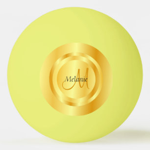 Balle De Ping Pong Personnalisé Elegant Faux Or Moderne Monogramme Mo