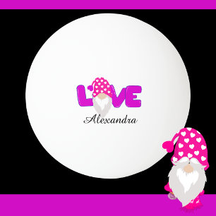 Balle De Ping Pong Personnaliser l'amour Gnome Coeur rose pourpre