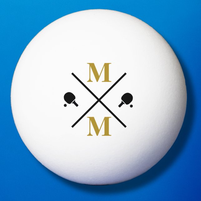 Balle De Ping Pong personnalisiert Monogramme Gold (Créateur téléchargé)
