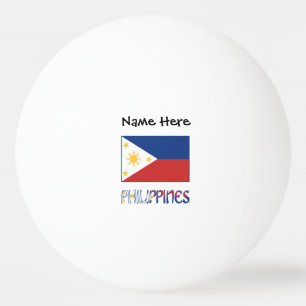 Balle De Ping Pong Philippines et drapeau philippin et votre nom