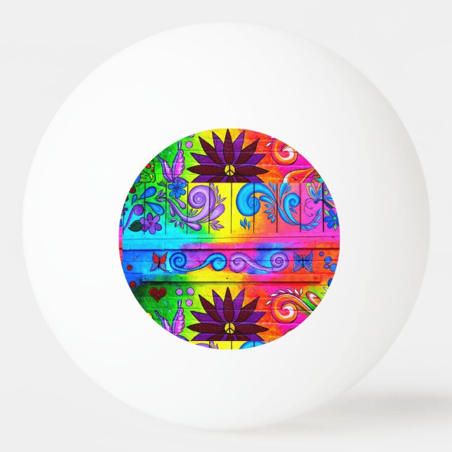 Balle De Ping Pong Ping-ball hippie des années 70 (Devant)