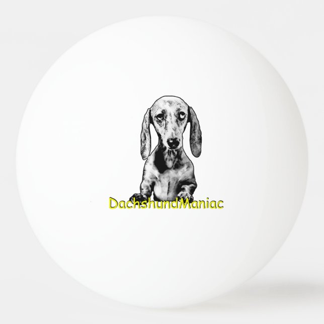 Balle De Ping Pong Ping Pong Ball DaschundManiac (Dos)