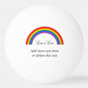 Balle De Ping Pong Pride LGBT Rainbow avec texte personnalisé L'amou