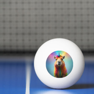 Balle De Ping Pong Prismhorn : Le Capybaraicorn Arc-en-ciel