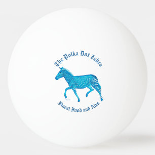 Balle De Ping Pong Pub anglais Polka Dot Zebra - Bleu