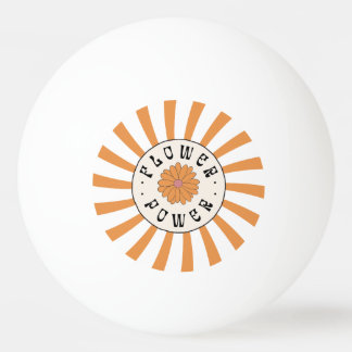 Balle De Ping Pong Puissance des fleurs avec rayons orange psychédéli