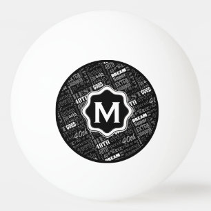 Balle De Ping Pong Quarantième monogramme personnalisé de fête