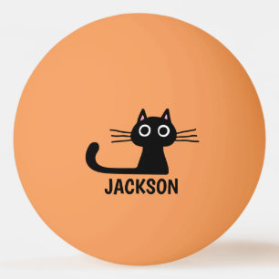 Balle De Ping Pong Quirky Kitty Personnalisé Chat noir Cool personn
