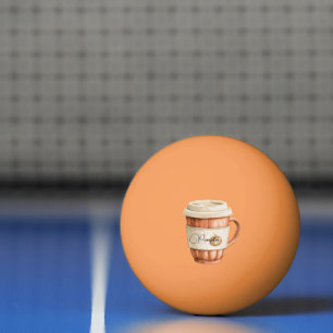 Balle De Ping Pong Rayures Latte Peche Citrouille
