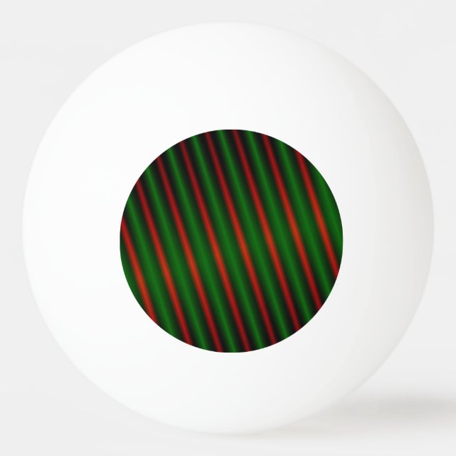 Balle De Ping Pong Rayures/lignes rouges et vertes motif (Devant)