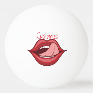 Balle De Ping Pong Red Lips Open Mouth Thunder_Cove 