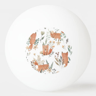 Balle De Ping Pong Renards dans les prés : Aquarelle transparente