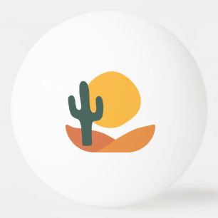 Balle De Ping Pong Rétro desert with Cactus