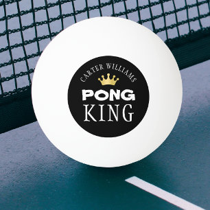 Balle De Ping Pong ROI PING PONG Couronne Dorée Personnalisée Noir