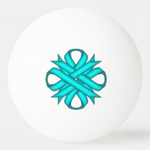Balle De Ping Pong Ruban de trèfle bleu / Turquoise par Kenneth Yonci