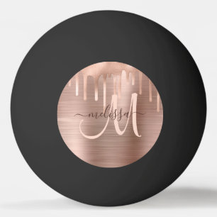 Balle De Ping Pong Scénario Chic Rose Gold Driving Brossé Metal Blu