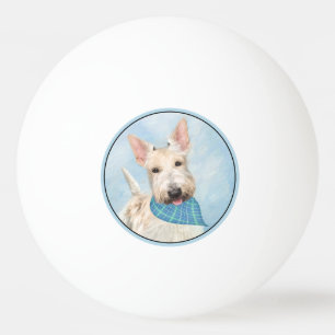 Balle De Ping Pong Scottish Terrier Wheaten Dog Painting Art original