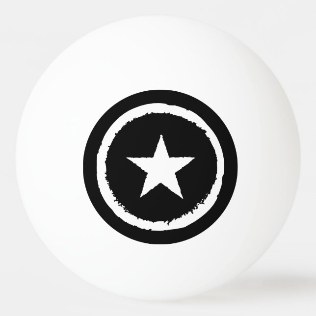 Balle De Ping Pong Signe blanc de symbole d'étoile de guerre (Devant)