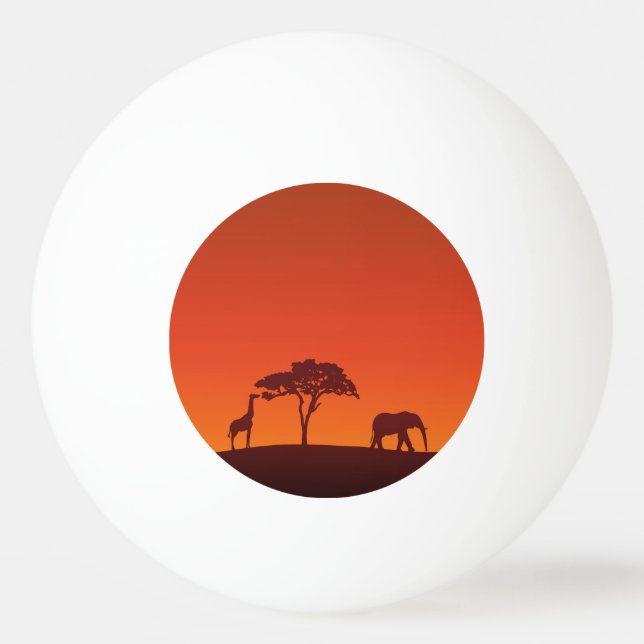 Balle De Ping Pong Silhouette africaine de safari - boule de (Devant)