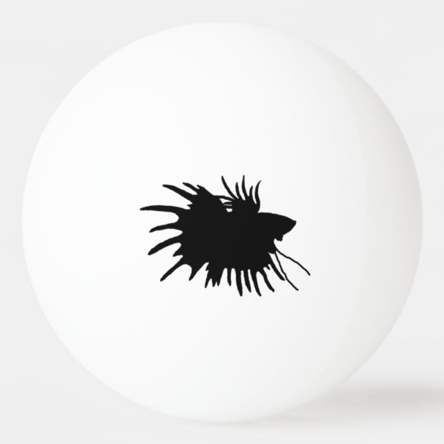 Balle De Ping Pong Silhouette de combat siamoise de poissons (Devant)