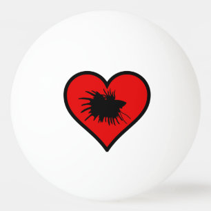 Balle De Ping Pong Silhouette de poissons d'amour de coeur de Betta