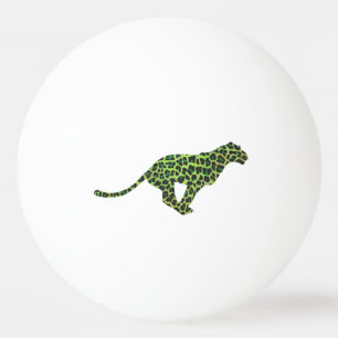Balle De Ping Pong Silhouette Leopard noir et vert