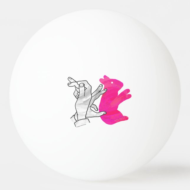 Balle De Ping Pong Silhouette main Rabbit rose (Dos)