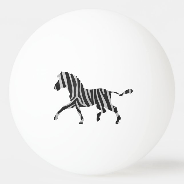 Balle De Ping Pong Silhouette noir et gris clair Zebra (Dos)