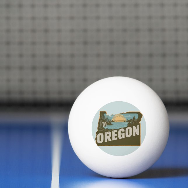 Balle De Ping Pong Silhouette rétro Oregon (Filet)