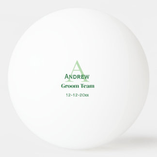 Balle De Ping Pong simple monogramme personnalisé groomsmen