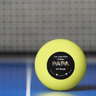 Balle De Ping Pong Simple Photo Script Meilleur Papa Ever Espagnol