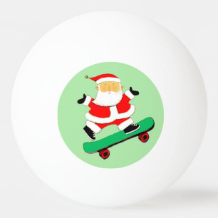 Balle De Ping Pong Skateur de Noël en skateboard
