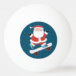Balle De Ping Pong Skateur de Noël en skateboard