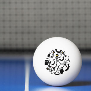 Balle De Ping Pong Skeletons d'Halloween Macabre Dance