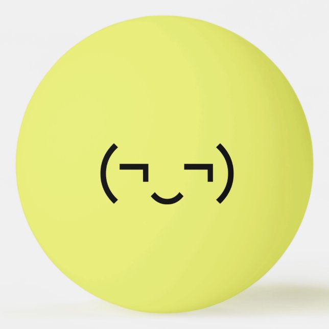 Balle De Ping Pong Smug Emoticon (‿MD) Kaomoji japonais (Devant)