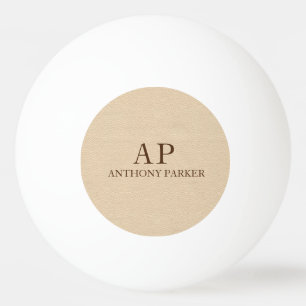 Balle De Ping Pong Sobre apparence de cuir beige