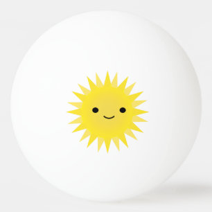 Balle De Ping Pong Soleil souriant Cute Kawaii