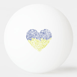 Balle De Ping Pong Spiral tourbillons mehandi coeur drapeau ukrainien