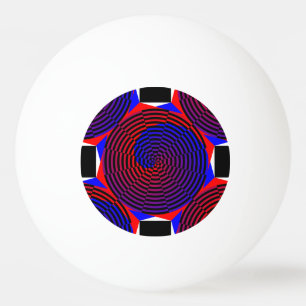 Balle De Ping Pong Spirale rouge et bleue par Kenneth Yoncich