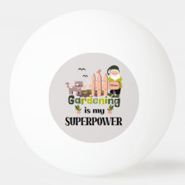 Balle De Ping Pong Superpuissance du jardin, jardinier mignon