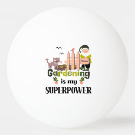 Balle De Ping Pong Superpuissance du jardin, jardinier mignon