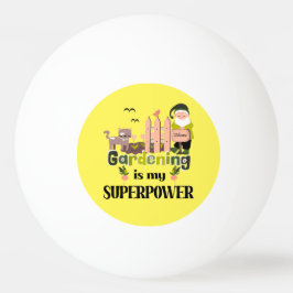 Balle De Ping Pong Superpuissance du jardin, jardinier mignon