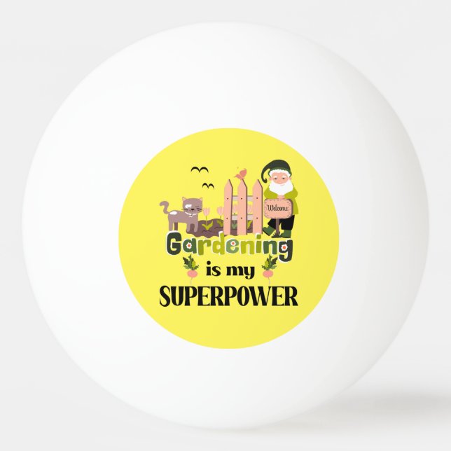 Balle De Ping Pong Superpuissance du jardin, jardinier mignon (Devant)