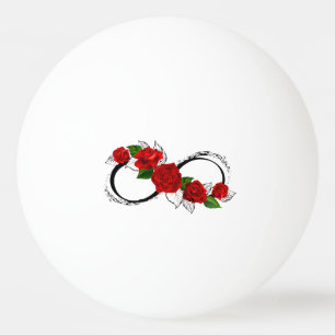 Balle De Ping Pong Symbole d'infini avec roses rouges