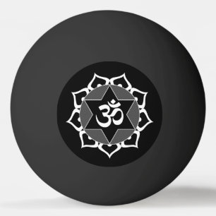 Balle De Ping Pong Symbole d'origine blanc Yoga OM