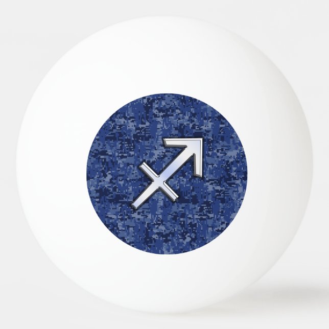 Balle De Ping Pong Symbole zodiaque Sagittarius MarineCamouflage numé (Devant)